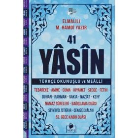 41 Yasin-i Şerif Türkçe Okunuşlu ve Mealli Mavi Kapak - Elmalılı Muhammed Hamdi Yazır