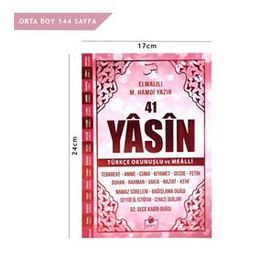 41 Yasin-i Şerif Türkçe Okunuşlu ve Mealli Pembe Kapak - Elmalılı Muhammed Hamdi Yazır