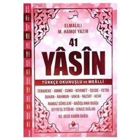 41 Yasin-i Şerif Türkçe Okunuşlu ve Mealli Pembe Kapak - Elmalılı Muhammed Hamdi Yazır