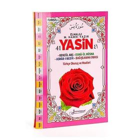 41 Yasin Türkçe Okunuşlu Fihristli - Rahle Boy - Pembe - Kolektif