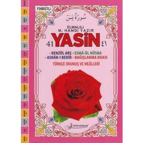 41 Yasin Türkçe Okunuşlu Fihristli - Rahle Boy - Pembe - Kolektif