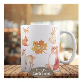 41098-35 Sevimli Hayvanlar Çizimi Kupa Bardak