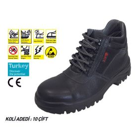 414 S2 Deri Antrasit İş Botu