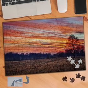414 Turuncu Gün Batımında Gökyüzü 240 Parça Puzzle Yapboz Tablo