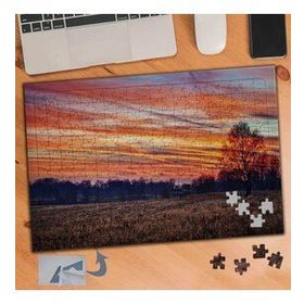 414 Turuncu Gün Batımında Gökyüzü 240 Parça Puzzle Yapboz Tablo