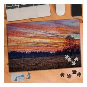 414 Turuncu Gün Batımında Gökyüzü 240 Parça Puzzle Yapboz Tablo