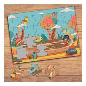 41455 Masalsı Ormanda Kuşlar Çocuklara Özel Puzzle Yapboz Tablo