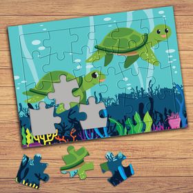 41459 Sevimli Kaplumbağalar Çocuklara Özel Puzzle Yapboz Tablo