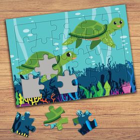 41459 Sevimli Kaplumbağalar Çocuklara Özel Puzzle Yapboz Tablo