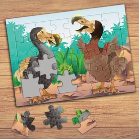 41461 Ormanda Sevimli Hayvan Kuş Çocuklara Özel Puzzle Yapboz Tablo