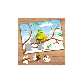 41464 Yuvadaki Sevimli Kuş Çocuklara Özel Puzzle Yapboz Tablo