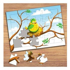 41464 Yuvadaki Sevimli Kuş Çocuklara Özel Puzzle Yapboz Tablo