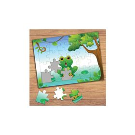 41471 Sevimli Şaşkın Kurbağa Çocuklara Özel Puzzle Yapboz Tablo