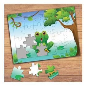 41471 Sevimli Şaşkın Kurbağa Çocuklara Özel Puzzle Yapboz Tablo