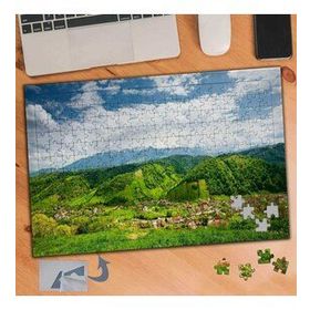 418 Yeşil Kasaba Ova Gökyüzü 240 Parça Puzzle Yapboz Tablo