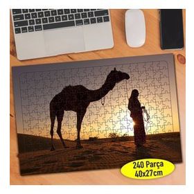 41904310 Çölde Deve ve İnsan Silüeti 240 Parça Puzzle Yapboz