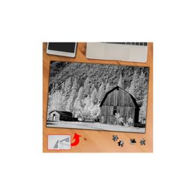 421733 Siyah Beyaz Tahta Evler 240 Parça Puzzle Yapboz Tablo