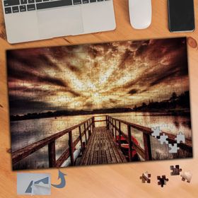 424 İskeleden Gökyüzü Manzarası 240 Parça Puzzle Yapboz Tablo