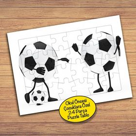 425 Futbol Oynayan Toplar 24 Parça Çocuklara Özel Yapboz Tablo