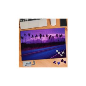 425 Mor Gökyüzü Ve Cılız Ağaçlar 240 Parça Puzzle Yapboz Tablo