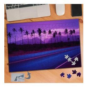 425 Mor Gökyüzü Ve Cılız Ağaçlar 240 Parça Puzzle Yapboz Tablo