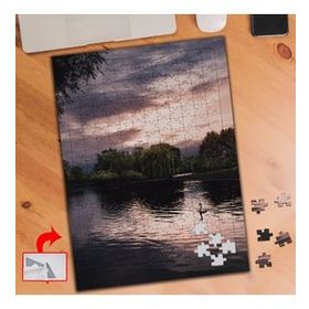 426872 Gün Batımında Ördekli Göl 240 Parça Puzzle Yapboz Tablo