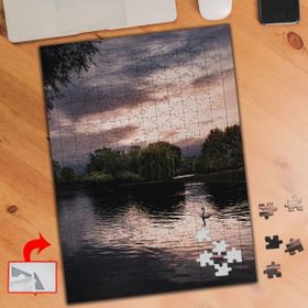 426872 Gün Batımında Ördekli Göl 240 Parça Puzzle Yapboz Tablo