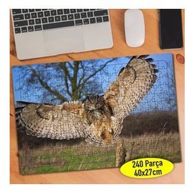 42945667 Kanatları Açmış Uçan Baykuş 240 Parça Puzzle Yapboz