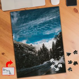 429896 Karlı Yollar ve Mavi Gökyüzü 240 Parça Puzzle Yapboz Tablo