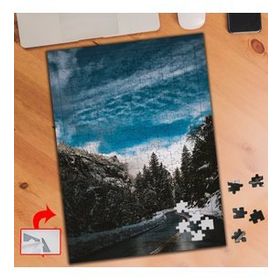 429896 Karlı Yollar ve Mavi Gökyüzü 240 Parça Puzzle Yapboz Tablo