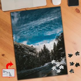 429896 Karlı Yollar ve Mavi Gökyüzü 240 Parça Puzzle Yapboz Tablo