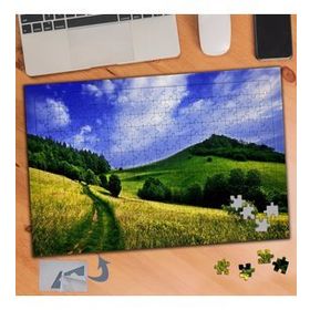 430 Yeşil Çimenli Yol Doğa Gök 240 Parça Puzzle Yapboz Tablo