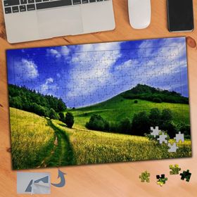 430 Yeşil Çimenli Yol Doğa Gök 240 Parça Puzzle Yapboz Tablo