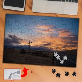 430046 Yol Kenarındaki Gün Batımı 240 Parça Puzzle Yapboz Tablo
