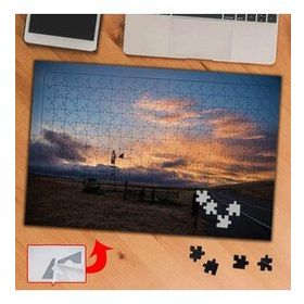 430046 Yol Kenarındaki Gün Batımı 240 Parça Puzzle Yapboz Tablo
