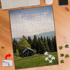 432576 Doğanın Kalbindeki Tahta Ev 240 Parça Puzzle Yapboz Tablo