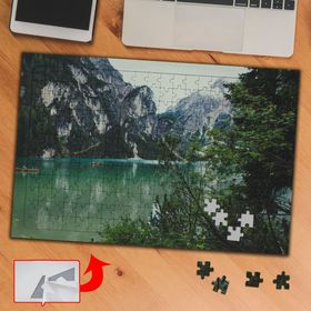 432752 Dağ Kıyında Yeşil Göl 240 Parça Puzzle Yapboz Tablo