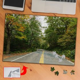 434600 Ağaçlı Sonbahar Yolu Doğa 240 Parça Puzzle Yapboz Tablo