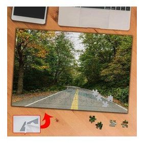 434600 Ağaçlı Sonbahar Yolu Doğa 240 Parça Puzzle Yapboz Tablo
