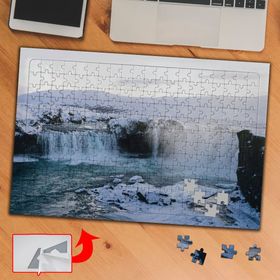434822 Buzul Şelale Doğal Manzara 240 Parça Puzzle Yapboz Tablo