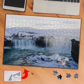 434822 Buzul Şelale Doğal Manzara 240 Parça Puzzle Yapboz Tablo