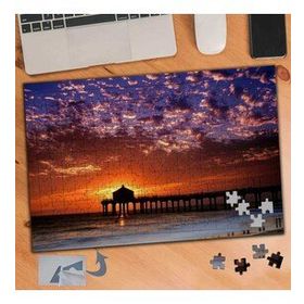 437 Sahilde Gün Batımı Deniz 240 Parça Puzzle Yapboz Tablo