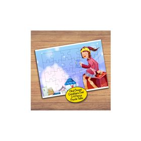 43701 Kar Oynayan Kız Çocuklara Özel Puzzle Yapboz Tablo