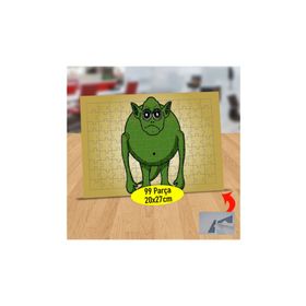 4385 Yeşil Dev Sevimli Canavar 99 Parça Puzzle Yapboz Tablo
