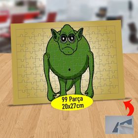 4385 Yeşil Dev Sevimli Canavar 99 Parça Puzzle Yapboz Tablo