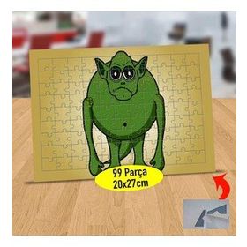 4385 Yeşil Dev Sevimli Canavar 99 Parça Puzzle Yapboz Tablo