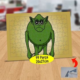 4385 Yeşil Dev Sevimli Canavar 99 Parça Puzzle Yapboz Tablo