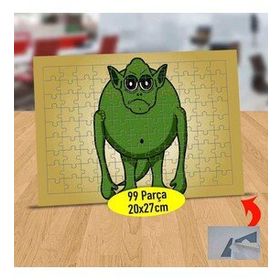 4385 Yeşil Dev Sevimli Canavar 99 Parça Puzzle Yapboz Tablo