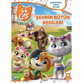 44 Kedi Şehrin Tüm Kedileri Çıkartmalı Oyun Kitabı-Eksik Parça Yayınevi