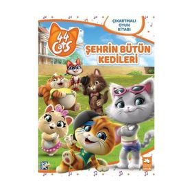 44 Kedi Şehrin Tüm Kedileri Çıkartmalı Oyun Kitabı-Eksik Parça Yayınevi
